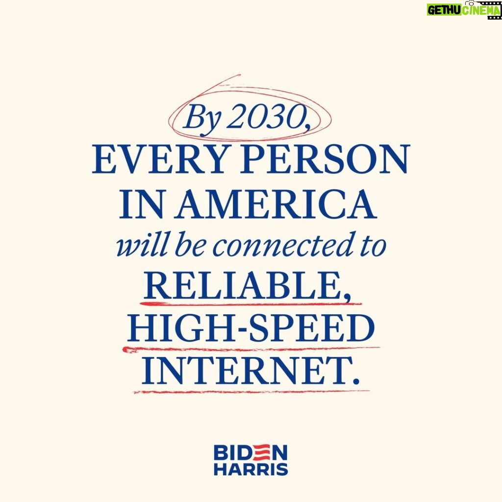 Joe Biden Instagram - We’re building affordable high-speed internet everywhere in America. So your children don’t have to sit in a McDonald's parking lot to do their homework, businesses are able to thrive, and farmers and ranchers are able to sell their products.
