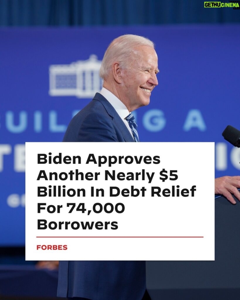 Joe Biden Instagram - Today, my administration approved debt cancellation for another 74,000 student loan borrowers. This brings the total number of people who have gotten their debt canceled under my administration to over 3.7 million Americans.