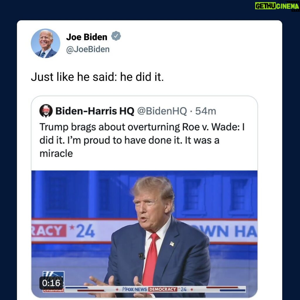 Joe Biden Instagram - Just like he said: he did it.