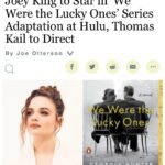 Joey King Instagram - To be part of this show means so much more to me than I could ever accurately describe. A true story of a Jewish family who were separated at the beginning of World War 2 and faced unimaginable horrors-determined to survive and reunite. It’s crucial to keep the tragic truth about the Holocaust present in todays world. I feel honored that this group of wonderfully talented people are letting me in on this story. And I really encourage everyone to read the book if you haven’t already. @georgiahunter does an amazing job capturing the devastation, and even the joy in her family’s miraculous story. #WeWereTheLuckyOnes
