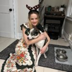 Joey King Instagram - Merry Christmas from Fable!!! Little Fable update for ya!! She is mine and Steven’s absolute best bud in the world … she is still afraid of most other people though, but she is getting better everyday and is the sweetest little lady. We are so happy to spend her first real Christmas with her and spoil her endlessly. She makes our lives so entertaining…we couldn’t be more thankful that she’s as weird as she is 🤡 Merry Christmas to everyone!!!! All shelter pets deserve a warm, safe and loving home for the holidays🫶🫶