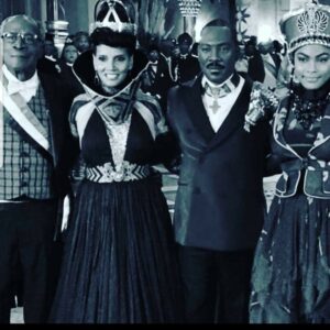 John Amos Instagram - BTS Coming 2 America. Posing with our daughters on the set! Thank You do watching on @amazonprimevideo -J.A. 📷