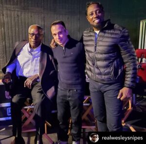 John Amos Instagram - Many Thanks Wesley. It was my pleasure to work with you too Young Man! -J.A. REPOST• @realwesleysnipes How do I put into words the admiration and respect I have for @officialjohnamos? 🙏🏿 I am so deeply honored to have worked with you. 

Photo Credit: @paulyfilms00 

👑”Coming 2 America” is OUT NOW on Amazon Prime! #Coming2America

@amazonprimevideo @ZamundaRoyals 
#zamundaroyals #coming2america2 #comingtoamerica2 #eddiemurphy #wesleysnipes #generalizzi #izzidoesit #princeakeem #daywalkerklique #amazonprime #whoseauntieisthis #johnamos