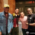 John Amos Instagram – #TBT Great photo Charles! -J.A. 
Repost• @cwstudiosatl Congratulations @jermainefowler and @officialjohnamos for your great performances! You both are hilarious. Can’t wait to get together again! #comingtoamerica2 #coming2america #jermainefowler #johnamos #dinnerwithfriends