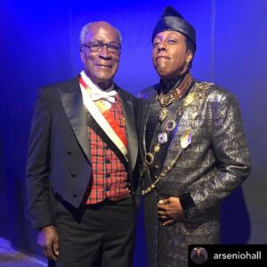 John Amos Instagram - Great picture of us Arsenio! A true pleasure working with you too Young Man! Many thanks. -J.A. Posted • @arseniohall I was blessed to work with legends in front, and behind the camera. 🎥 @therealruthecarter @officialjohnamos 
#coming2america 👑@amazonprimevideo
