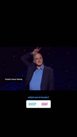John Cleese Instagram - What do you think, sheep or goat? 🐑🐐

#comedyculture #comedyposts #comedywriter #comedywriting #scriptwriting #sheeps #funnygoats #laughdaily