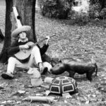 John Cleese Instagram - Playing a tune for some stuffed friends, 1970. #sundaysessions #hollandpark #stuffedanimalsofinstagram