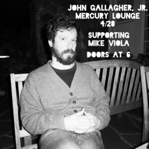John Gallagher Jr. Instagram - If my eyes seem a bit agog it’s just because it ain’t every day you get to jump on a bill with a rock and roll hero. I’ll be opening for one of the great singer/songwriters of our time @themikeviola at @mercuryloungeny next Friday 4/28. Doors at 6 PM. Tickets on sale now. Link in bio baby. 📸 by @kathryngallagher