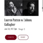 John Gallagher Jr. Instagram - I’m really thrilled to be joining the bill for not one but TWO shows with the tremendous @pattenlauren at @rockwoodmusichall next month! June 3rd and 5th. Tickets are on sale now. I’m pretty sure I’ll be able to play the guitar again by then.
