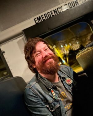 John Gallagher Jr. Instagram - Riding the spooky school bus back to the parking lot after surviving @halloweenatesp last night. I’m still smiling because the Phillies hadn’t lost yet. 📸 by @odyilliams