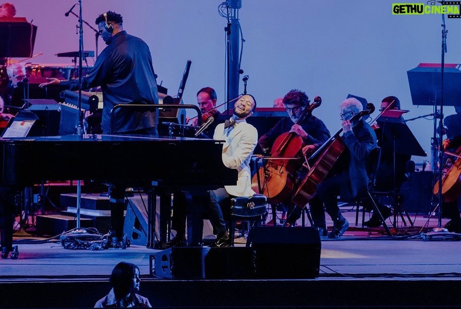 John Legend Instagram - Some photos from our incredible night at the @hollywoodbowl! I had been looking forward to this show for a long time. We performed with a gospel choir and the @laphil orchestra. I told the stories and played the songs that made me who I am. It was so special. I felt so full and uplifted. I want to do it again! Thank you to everyone who shared the experience with us. ❤️❤️❤️❤️❤️ 📸 @simplyyvan Hollywood Bowl