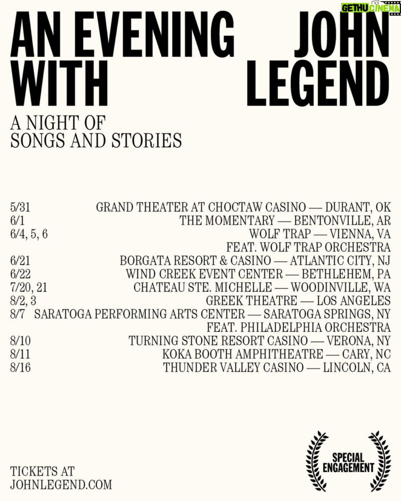 John Legend Instagram - I want to see you in 2024. Sign up for pre-sale access to all of these shows at johnlegend.com before tickets go on sale this *Friday, February 16th. *Most shows on sale on Friday, February 16th. Check johnlegend.com for exact timing.