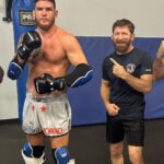 Johnny Eblen Instagram - Camp in full swing • Sparring with 6x world kickboxing champ @artem_levin • @functionalpatterns • Shootin shit • Eatin 🥩 with my new @crimsontactical 🔪 • Learning daily from my coaching staff @kingmofh @mikebrownmma @thiagoalvesatt