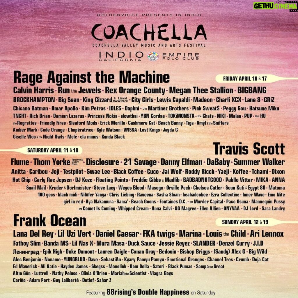 Joji Instagram - COACHELLA BE THERE OR BE SQUARE 🌋🌋🌋