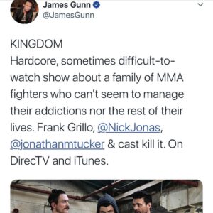 Jonathan Tucker Instagram - I’ve learned that success is often determined by keeping your guns down range and not stopping to play medic. But these generous posts from @jamesgunn made me pause yesterday and I’m grateful to him.