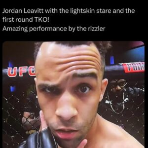 Jordan Leavitt Instagram - Just act like you're the main character, the universe will meet you halfway 🤨 #longlivethemonkeyking 

For real though, I wasn't gonna lose, it was Black History Month ✊🏾
#teamlightskin

@standemup 

#mmamemes #mma #bjj #ufc #jordanleavitt #warmonkeyking