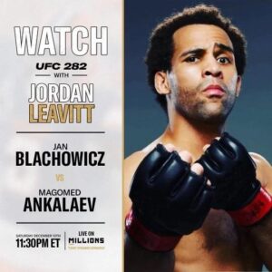 Jordan Leavitt Instagram - Hey y'all!
Very excited to announce my first watch party with @millionsdotco 😎
Go to the link in my story to sign up for the free watch party for the last big fight card of the year😁
This main card is gonna be lit!!! I may have some history with somebody on the card 😂

Also, we are finally getting some merch y'all 🤓
Excited to share what we've been working on. 🐵👑 #longlivethemonkeyking 

#warmonkeyking #jordanleavitt #syndicate #monkeyking #judo #sambo #wrestling #boxing #muaythai #tuffnuff