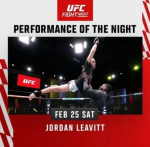 Jordan Leavitt Instagram - I told y'all I was going bonus hunting!! 🐵👑 #chimpshitonly
I told y'all I had things to show y'all!! 🥸
#longlivethemonkeyking

Thankful for da boyz.😎 #snlgang
Perfect fight week.
Perfect locker room atmosphere.
Perfect night
It's all thanks to a little help from my friends.🙏

Made a lot of big changes this camp and it paid off. I was supremely confident and KNEW I left no stone unturned. 😎

When I got the 50K bonus in 2020 I went from food stamps to comfortable overnight.  Living below the poverty line is no joke.  It was shocking and impossible to process.  50K is life changing.

We've been comfortable and careful ever since. 50K is still life changing and I'm thankful that our short term needs are secure. That's everything to me. #longlivethemonkeyking