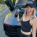Jordyn Jones Instagram - I JUST BOUGHT AN AVENTADOR LP700-4 ROADSTER ❤️‍🔥❤️‍🔥 just in time for these amazing gas prices 😵‍💫 plz enjoy these videos of me taking delivery of my first supercar 🤭 also peep the pic with my lockscreen because manifestation is real ♓️ #V12Girl Los Angeles, California