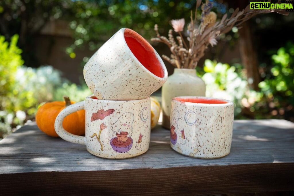 Julia Pott Instagram - Our Hobby Ghost Mugs go on sale today at Noon PST at www.juliapott.com/no-notes Hobby Ghost has recently found themselves with more time on their hands, and are using that time to practise their ceramics. This is a limited edition run of 75 hand thrown ceramics mugs made in Downtown Los Angeles. 📸 by @ravivullman