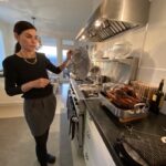 Julianna Margulies Instagram - Unveiling the turkey! Also, as the cook it’s always tricky what to wear for Thanksgiving because I have to cook in my clogs, it’s just the way it is, so dress it up with some necklaces and pray they don’t take full length pics Ps: my mother-in-law who took this picture forgot the memo 😂😂😂 #thanksgiving