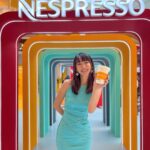 Julie Tan Instagram - Feeling extra vibrant at the Nespresso Vertuo pop-up at Vivo City! 👗I dressed in the new shades to celebrate the colorful VERTUO POP machines and had so much fun with the interactive displays and quiz. Guess what? I won a SGD20 voucher for my purchase of the VERTUO POP machine! 😍 But the best part of it all was enjoying the delicious coffee flavors for free, courtesy of Nespresso. Drop by and experience the goodness for yourself! ☕ @nespresso.sg #NespressoSG #VertuoPOP