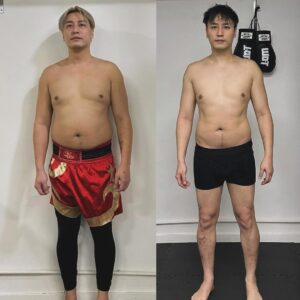Justin Cheung Instagram - 220 lbs>180 lbs completed 🥊

今次純練泰拳，嘗試下零重訓，睇吓出嚟個效果點。

重要繼續先達標，紀錄一下，多謝教練 @jason_583 陪我一齊行。 @wdt_fightgear 

#第五次減磅
#已減40磅可接受再落多20磅就差唔多
#今次我係用咗一年時間慢慢減
#最舒服嘅一次
#我想測試下反彈效果會唔會慢啲
#但重點係我要調節番自己體質健康啲