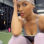 K.D. Aubert Instagram – When in Cali I always try and stop by @platinum.moval Even though I’m always in EXCRUCIATING PAIN the next day! 😆😆😆 training w/ @making_fit_fun 🏋🏽‍♀️💪🏽💦