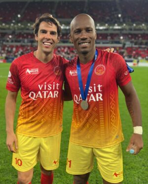 Kaká Instagram - The beautiful game has the power to change lives. Your values are capable of bringing hope. Love, respect and equality for everyone must fulfill the football environment and that’s why we call it “The Beautiful Game”. 
I thank the organization, the players, the people of Qatar and everyone who contributed to the #matchforhope ⚽️❤️

O beautiful game tem o poder de transformar vidas. Seus valores são capazes de trazer esperança. O amor, o respeito e a igualdade para com todos devem preencher o ambiente do futebol, e é por isso que o chamamos de “Beautiful Game”. 
Agradeço a organização, aos jogadores, ao povo do Qatar e a todos aqueles que contribuíram ao #matchforhope ⚽️❤️