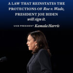 Kamala Harris Instagram - It’s time for Congress to codify the protections of Roe into federal law.