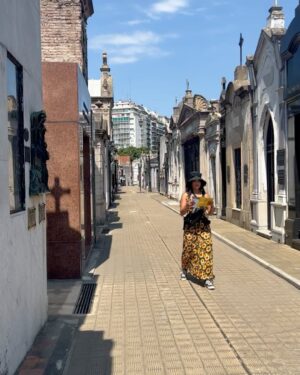 Karen Chuang Instagram - November 14, 2023 :: Some moments from Buenos Aires, Argentina:

1) First selfie in South America 😀
2) Cementerio de la Recoleta
3) El Ateneo Grand Splendid
4) After 15 years of being a pescatarian/vegetarian, Ive rebranded as an omnivore and celebrated with a steak from La Cabrera
5) Favorite exhibit at MACBA was by Eduardo Basualdo. This black foil sculpture was haunting and beautiful.
6) Wet and rainy weather!
7) El Viejo Almacén 
8) Beautiful outdoor parks
9) La Boca
10) ♥️ captured by @facundo_castelli

#buenosaires #erastour #argentina