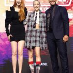 Karen Gillan Instagram - Guardians of the Galaxy press tour serving you look number 1 #guardiansofthegalaxyvol3 Styled by @rebeccacorbinmurray Make up @jennakristina Hair @bobbyeliot Seoul South Korea