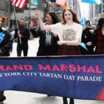 Karen Gillan Instagram - Such an honor and an absolute BLAST to be the Grand Marshal for this years Tartan Day Parade in New York City. We celebrated all things Scottish in my exquisite kilt made by the talented as hell @howiekilt Thanks for having me Tartan Day!!! #tartandayparade