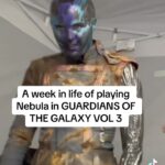 Karen Gillan Instagram - Watch my full vlog ‘a week in the life of playing NEBULA in GUARDIANS OF THE GALAXY VOL 3’ on my YouTube channel right now!!! Link in my bio. #marvel #guardiansofthegalaxy @marvelstudios #behindthescenes #guardiansofthegalaxyvol3
