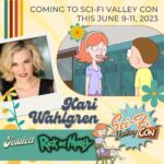 Kari Wahlgren Instagram - 🌌 Wubba lubba dub-dub, fellow dimension-hoppers! ✨ Guess who’s making a mind-bending appearance at Sci-Fi Valley Con this June 9-11 in Altoona, PA? That’s right, it’s the incredible Kari Wahlgren! 🌟🎉 🔥 Prepare for an intergalactic experience as Kari brings her voice acting prowess to this epic convention! 🎙️ From mind-blowing characters in Rick and Morty to countless other animated gems, she’s a true multiverse talent! 🌌💫 🎟️ Don’t wait for your portal gun to recharge, snag your tickets NOW at scifivalleycon.com and save $5 if you preorder! 💸 Trust me, you don’t want to miss this chance to meet Kari in person and soak up the cosmic energy of Sci-Fi Valley Con! 🌟✨ 👾 So gather your squad, polish your spaceship, and mark your calendars! Let’s unite in Altoona, PA for a mind-melting weekend of nerdy goodness at Sci-Fi Valley Con! 🚀🎊