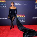 Karrueche Tran Instagram - I was so honored to present my boo @brandonblackwoodnyc his ‘Launch of the Year’ award at the @footwearnews awards 🖤 I love you and am beyond proud of you!! And I just can’t get over this custom look he made me!! Literally baby does it all! Dress, bag and shoes are all BB 👏🏽👏🏽👏🏽 @tuddynana @lizrimhair