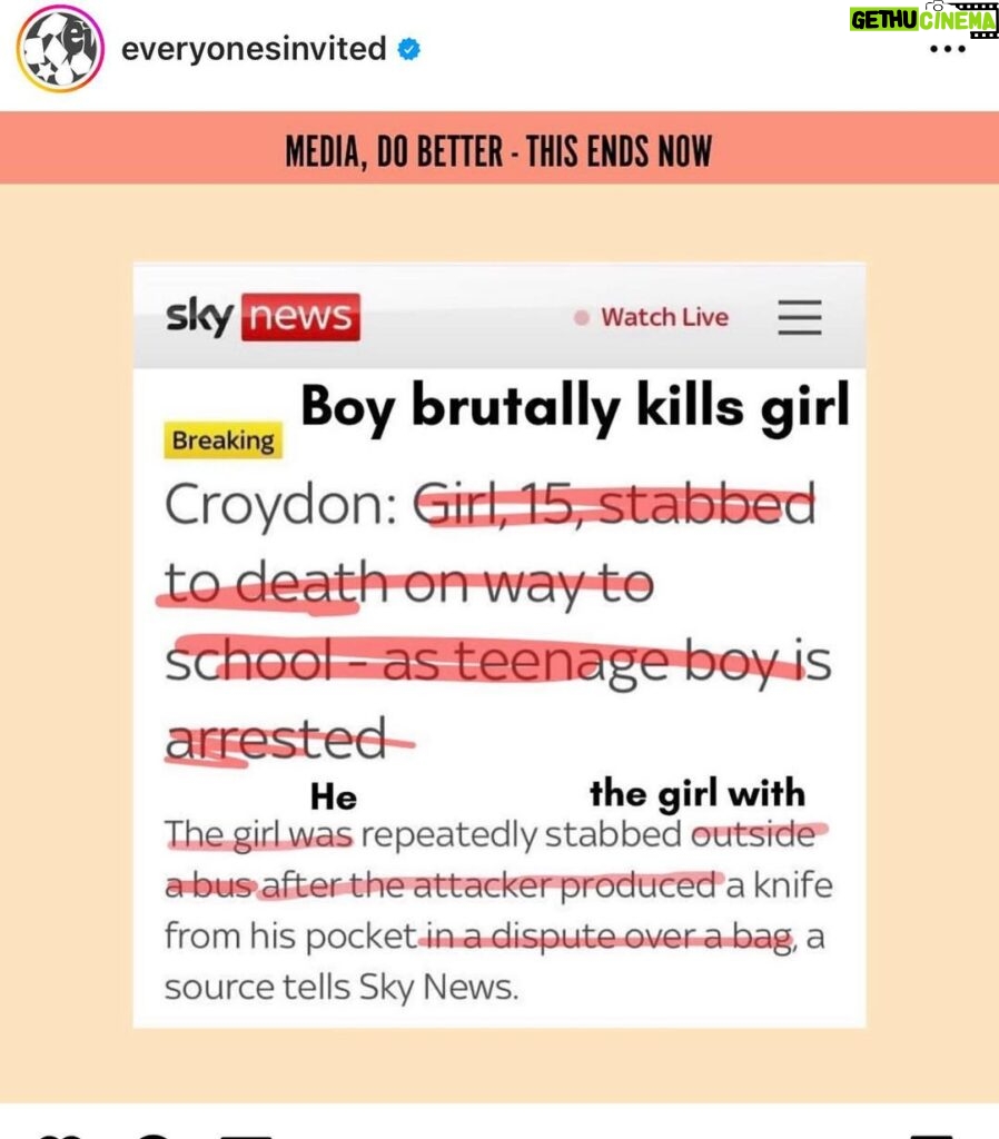 Kate Beckinsale Instagram - If yesterday has highlighted anything, it's the grim reality of how dangerous male entitlement can be. The root cause of this is misogyny. It's patriarchy. It's sexism repackaged as "being a better" or "real" man, by toxic social media influencers. It's social media companies themselves allowing this content to be eaten up, unchallenged. It's an entire society that turns a blind eye to the cause of violence towards women and girls. None of these problems are new, they have just repeatedly been left to fester, morph and grow until we are at a place where a high profile public figure can come on live Tv and make misogynistic remarks about a woman, and the next day lament the death of a 15 year old girl by a boy - and not see how those actions are connected. Misogyny breeds violence. It's never just a comment, banter, a joke - it's a culture that enables women to be seen as less than men. As disposable, without agency. We didn't need to have this horrific wake up call. It shouldn't take the violent death of a teenage girl for society to listen. Misogyny should be treated with the same severity as any other form of terror and violence. This isn't something women should have to put up with anymore. Deepest condolences to the family and friends of 15 year old Elianne Andam, for all the light and life that has been taken from you . Again I am disabling comments out of respect to her and her family . Repost @cheerupluv