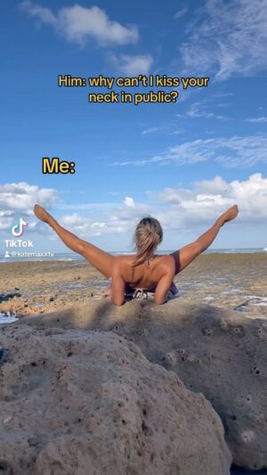 Kate Maxx Instagram - I shall leave this #masterpiece here for you to enjoy #tiktok #lol #humor #couples #relationship #dating #meme #funnyreel #reels #beach #kiss #kissing #lol #florida #celinedion