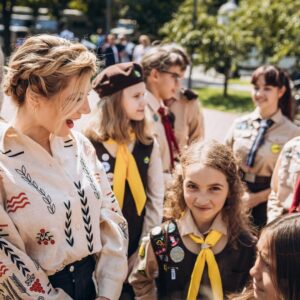 Katheryn Winnick Instagram - So amazing to reunite with my Ukrainian childhood scout group, PLAST. Thank you for such a warm welcome! 💕