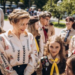 Katheryn Winnick Instagram - So amazing to reunite with my Ukrainian childhood scout group, PLAST. Thank you for such a warm welcome! 💕