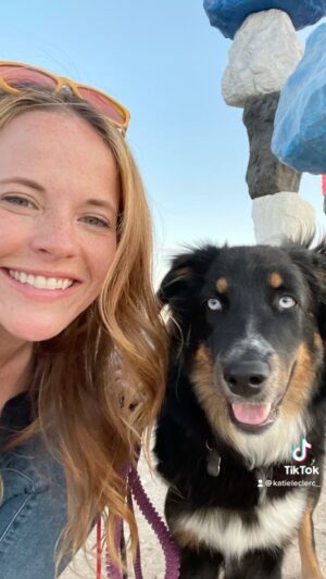 Katie Leclerc Instagram - Happy adopt-iversary Joey girl! 

#australianshepherd #puppy #adoptiversary #dogsofinstagram #puppylove #oneyearago #joeydog #blueeyes #prettypuppy #cute #fartsound