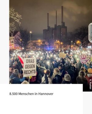 Katja Riemann Instagram - Repost von @correctiv_org 
Es ist erleichternd, diese Bilder zu sehen, und dass schnell und entschieden soviele Menschen aus offensichtlich unterschiedlichen Generationen sich zusammenfanden an so vielen Orten. Dank an all jene, die proaktiv und zügig dies organisierten, überall. 
Ich bin derzeit nicht in Deutschland, werde euch unterstützen, sowie zurück. Bis dahin winke ich euch zu und bin dankbar, dass man in diesem Land verstanden hat, dass WIR die Demokratie sind. Was für ein gutes Zeichen auch in die Welt….