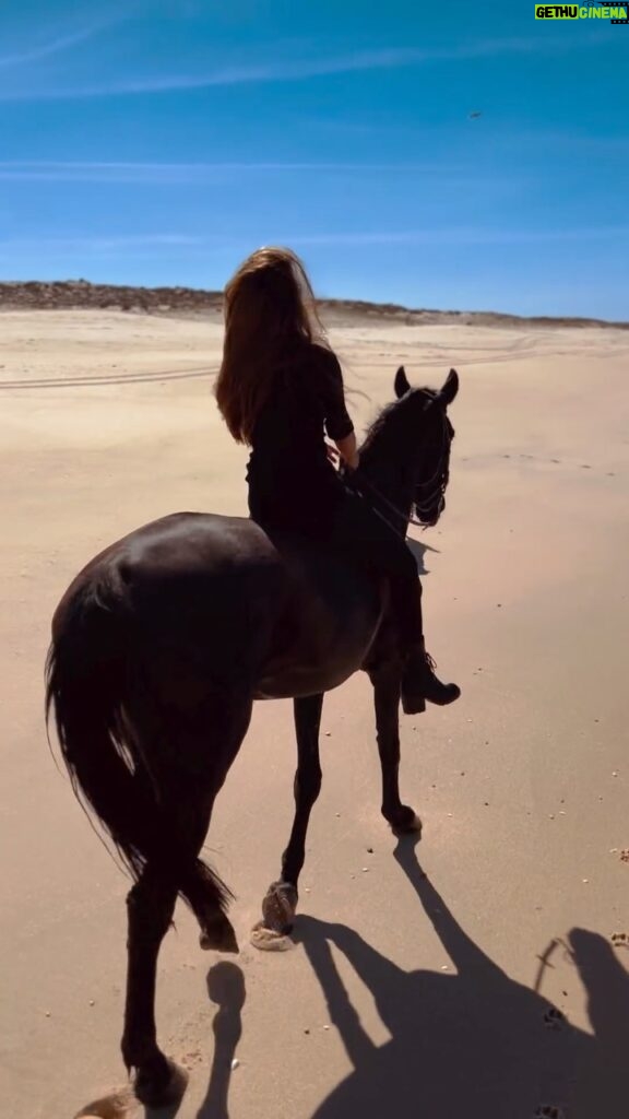 Kerri Kasem Instagram - Wishing you love and wishing the world peace. 🤍🌏🕊 @my_cavago #Beach #Horses #Portugal