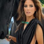Kerri Kasem Instagram - “I am still under the impression that there is nothing alive quite so beautiful as a horse.” – John Galsworthy @arezoojalali_photography 🖤 @makeupnadiya.ca @stello - dress @friesiansm - horse @cavago - collab