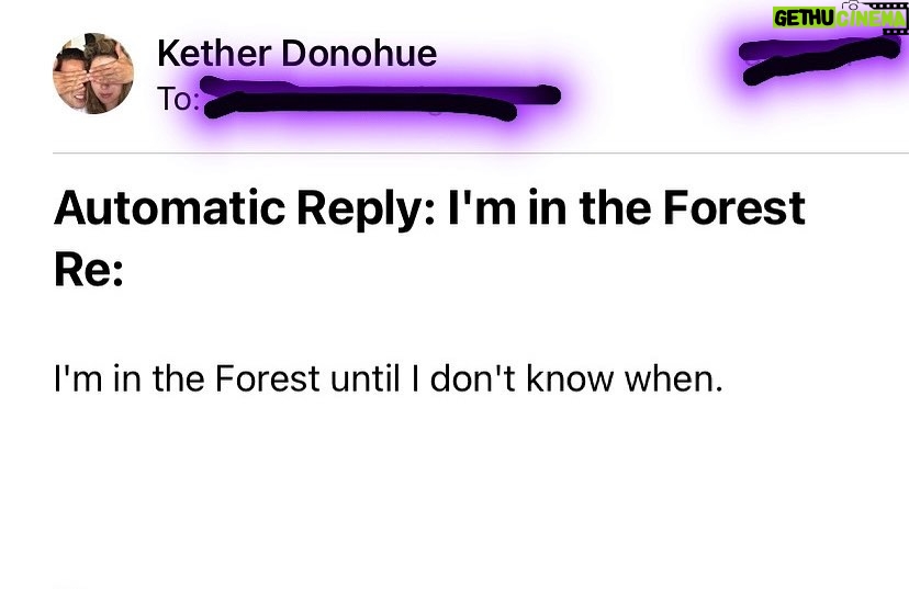 Kether Donohue Instagram - I’m back from the forest but I’m having a very hard time letting go of this auto reply