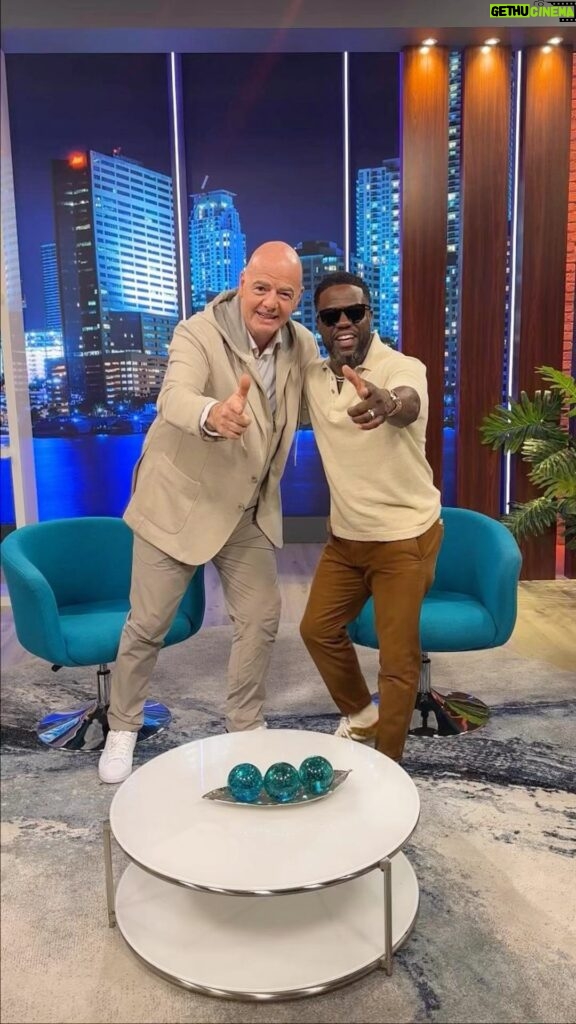 Kevin Hart Instagram - @kevinhart4real 🤝 @gianni_infantino Good fun making big announcements for the biggest-ever @FIFAWorldCup, coming in 2026!