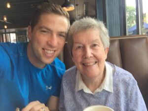 Kevin Patrick Egan Instagram - We’re saying goodbye to our sweet Maisie in Chicago. My beloved Grama. My friend. A classy lady that lived 90 years, and laughed and loved every step of the way. She had a way about her that was such a gift, because you always felt high on life after spending time with her. We lived together for a couple of months when I first moved to Chicago in 2009. Her love and encouragement absolutely kept me going at a time when I found it so difficult to find a TV job in America. I remember the smell of coffee and bacon was what I’d usually wake up to. And the laughs and chats watching David Letterman over a glass of vino was how we’d end our day. Maisie was a hallmark movie Grama. So warm, so generous, and always there for her family and friends. My Grampa Jack passed away 25 years ago, yet sometimes you’d think he was still there by the way Maisie spoke about him with her bright, infectious smile. Jack was the love of her life. I’d love to think they’re waltzing away on a dance floor upstairs right about now. You were a treasure, Grama. Love you ♥️