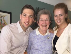 Kevin Patrick Egan Instagram - We’re saying goodbye to our sweet Maisie in Chicago. My beloved Grama. My friend. A classy lady that lived 90 years, and laughed and loved every step of the way. She had a way about her that was such a gift, because you always felt high on life after spending time with her. We lived together for a couple of months when I first moved to Chicago in 2009. Her love and encouragement absolutely kept me going at a time when I found it so difficult to find a TV job in America. I remember the smell of coffee and bacon was what I’d usually wake up to. And the laughs and chats watching David Letterman over a glass of vino was how we’d end our day. Maisie was a hallmark movie Grama. So warm, so generous, and always there for her family and friends. My Grampa Jack passed away 25 years ago, yet sometimes you’d think he was still there by the way Maisie spoke about him with her bright, infectious smile. Jack was the love of her life. I’d love to think they’re waltzing away on a dance floor upstairs right about now. You were a treasure, Grama. Love you ♥️