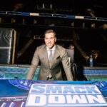 Kevin Patrick Egan Instagram - All smiles ahead of Smackers! Pre show prepping, and the great @richwadephoto was ready to pounce 📸😁 Big love, folks x #WWE #Smackdown #FridayNightSmackdown Barclays Center Brooklyn
