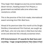 Kevin Ryan Instagram - Massive thanks to @rteone @rte_entertainmentonline for such a great piece on @badsunsfilm LINK IN BIO for full article